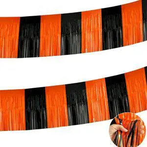 2 Pack 10 Feet Black Orange Halloween Parade Float Decorations for Trailer Car, Foil Fringe Tinsel Streamers Banner Garland for Halloween Graduation Homecoming Party Decoration (Black Orange) 2 Pack 10 Feet Black Orange Halloween Parade Float Decorations for Trailer Car, Foil Fringe Tinsel Streamers Banner Garland for Halloween Graduation Homecoming Party Decoration (Black Orange)