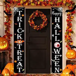 Halloween Decorations Outdoor TRICK OR TREAT Happy HALLOWEEN Banner Porch Sign Decor Halloween Door Decorations for Home Indoor Outdoor Wall Party Halloween Decorations Outdoor TRICK OR TREAT Happy HALLOWEEN Banner Porch Sign Decor Halloween Door Decorations for Home Indoor Outdoor Wall Party