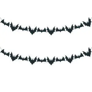 2 Pack Felt Black Bat Garland Banner Flying Bats for Fireplace Haunted House Halloween Themed Party Decorations 2 Pack Felt Black Bat Garland Banner Flying Bats for Fireplace Haunted House Halloween Themed Party Decorations