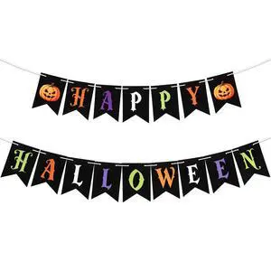 Happy Halloween Banner, Halloween Banner Decorations Indoor, Pre-Strung Halloween Party Decorations Pumpkin Paper Banner Trick or Treat Backdrop Garland for Birthday Halloween Party Favors Supplies Happy Halloween Banner, Halloween Banner Decorations Indoor, Pre-Strung Halloween Party Decorations Pumpkin Paper Banner Trick or Treat Backdrop Garland for Birthday Halloween Party Favors Supplies