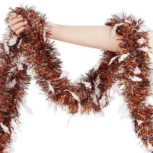 33ft Halloween Tinsel Garland Decorations, Cute Ghost Tinsel Garland Orange Black White Twist Decorations for Home Tree Mantle Golf Cart Indoor Outdoor Party Decor 33ft Halloween Tinsel Garland Decorations, Cute Ghost Tinsel Garland Orange Black White Twist Decorations for Home Tree Mantle Golf Cart Indoor Outdoor Party Decor