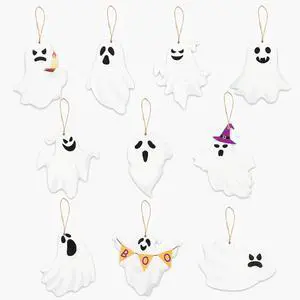 20Pcs Halloween Ornaments for Tree, Ghost Wooden Hanging Decorations Cute Design White Wooden Ghost Decor Gothic Spooky Halloween Tree Ornaments for Home Party Indoor Decor 20Pcs Halloween Ornaments for Tree, Ghost Wooden Hanging Decorations Cute Design White Wooden Ghost Decor Gothic Spooky Halloween Tree Ornaments for Home Party Indoor Decor