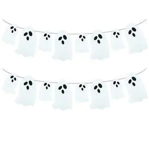 2 Pack Ghost Garland White Felt Ghost Banner for Haunted House Fireplace Doorways Indoor Outdoor Halloween Party Decorations Supplies 2 Pack Ghost Garland White Felt Ghost Banner for Haunted House Fireplace Doorways Indoor Outdoor Halloween Party Decorations Supplies