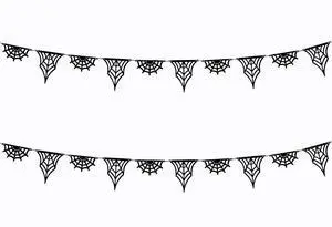 2 Pack Felt Spiderweb Garland Banner Spiderweb Decorations | 2 Pack Spiderweb Banner Garland 2 Styles Felt Hanging Spiderweb Decorations for Halloween Home House Fireplace Decoration 2 Pack Felt Spiderweb Garland Banner Spiderweb Decorations | 2 Pack Spiderweb Banner Garland 2 Styles Felt Hanging Spiderweb Decorations for Halloween Home House Fireplace Decoration