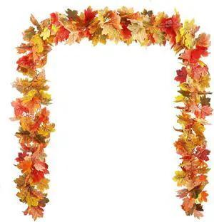 Fall Garland Maple Leaf for Mantle,2Pcs Hanging Vine Garland Fall Decor for Thanksgiving Decor Fall Garland Maple Leaf for Mantle,2Pcs Hanging Vine Garland Fall Decor for Thanksgiving Decor