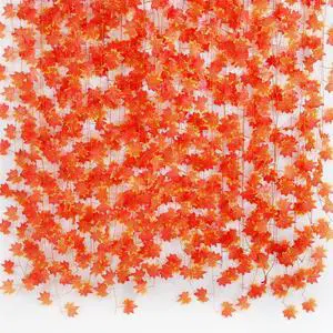Fall Leaf Garland for Room Decor(12 Pack),Artificial Maple Leaves,Autumn Hanging Vines Red Ivy Plant for Bedroom Wall Decor Thanksgiving Halloween Christmas WeddingParty Garden Fireplace Fall Leaf Garland for Room Decor(12 Pack),Artificial Maple Leaves,Autumn Hanging Vines Red Ivy Plant for Bedroom Wall Decor Thanksgiving Halloween Christmas WeddingParty Garden Fireplace