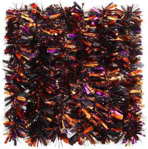 6 Pcs 39.4 ft Tinsel Garland, Black, Orange and Purple Mixed | Chunky Metallic Shiny Hanging Decor, Halloween Party Ornament, For Mantle Door Railing Wall Ceiling, Indoor Outdoor Decor 6 Pcs 39.4 ft Tinsel Garland, Black, Orange and Purple Mixed | Chunky Metallic Shiny Hanging Decor, Halloween Party Ornament, For Mantle Door Railing Wall Ceiling, Indoor Outdoor Decor