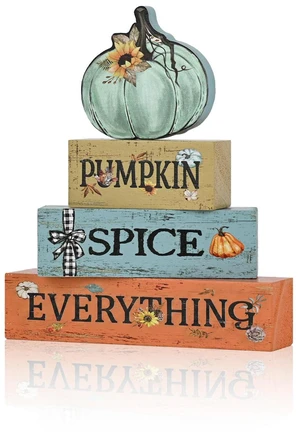 Fall Wooden Decor Signs Teal Pumpkin Plaque PUMPKIN SPICE EVERYTHING Tiered Tray Tabletop Signs for Autumn Harvest Thanksgiving Home Decor Fall Wooden Decor Signs Teal Pumpkin Plaque PUMPKIN SPICE EVERYTHING Tiered Tray Tabletop Signs for Autumn Harvest Thanksgiving Home Decor
