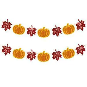 Thanksgiving Pumpkin Banner 2PCS Pre-Strung Fall Garland, Pumpkin and Maple Leaf Banner, Fall Decor for Thanksgiving Party Supplies, Fireplace, Wall, Table, Classroom, Mantel Decor Thanksgiving Pumpkin Banner 2PCS Pre-Strung Fall Garland, Pumpkin and Maple Leaf Banner, Fall Decor for Thanksgiving Party Supplies, Fireplace, Wall, Table, Classroom, Mantel Decor