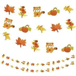 2Pcs Fall Pumpkin Banners Maple Leaf Hanging Decorations Garland | Reusable Autumn Theme Party Supplies, Cute Raccoon Banner for Harvest Celebration Thanksgiving Seasonal Home Decor 2Pcs Fall Pumpkin Banners Maple Leaf Hanging Decorations Garland | Reusable Autumn Theme Party Supplies, Cute Raccoon Banner for Harvest Celebration Thanksgiving Seasonal Home Decor
