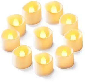 12-Pack Flameless Tea Lights Candles Battery Operated, 200+ Hours | Flickering LED Tealights for Votive Holders, Wedding Tables, Memorial Services, Candlelight Vigils and Christmas Villages 12-Pack Flameless Tea Lights Candles Battery Operated, 200+ Hours | Flickering LED Tealights for Votive Holders, Wedding Tables, Memorial Services, Candlelight Vigils and Christmas Villages