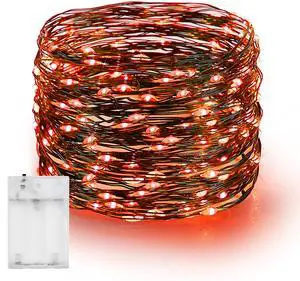 Halloween Fairy String Lights, 20 FT 60 LED Copper Wire Battery Operated Waterproof Lights, Halloween Decorations for Indoor Home Outdoor Garden Patio Yard Party Decor (Orange) Halloween Fairy String Lights, 20 FT 60 LED Copper Wire Battery Operated Waterproof Lights, Halloween Decorations for Indoor Home Outdoor Garden Patio Yard Party Decor (Orange)