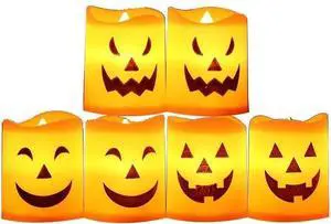 Halloween Flameless Candles,Halloween Party Lamp Decoration, Artificial Candle Lights (6 Candle Lights) Halloween Flameless Candles,Halloween Party Lamp Decoration, Artificial Candle Lights (6 Candle Lights)
