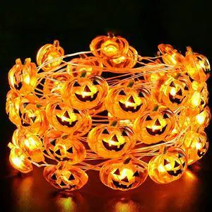 Halloween Pumpkin String Lights Decorations Battery Operated String Lights | 10FT 30LED Orange Jack-O-Lantern,2 Modes Steady/Flickering Light,for Home Lndoor Outdoor Door Fall Thanksgiving Party Decor Halloween Pumpkin String Lights Decorations Battery Operated String Lights | 10FT 30LED Orange Jack-O-Lantern,2 Modes Steady/Flickering Light,for Home Lndoor Outdoor Door Fall Thanksgiving Party Decor