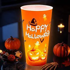 15oz Halloween Decorative Lights Liquid Activated LED Magic Cups, Spooky Glowing Party Supplies & Decorations, Fun Night Light for Haunted House, Birthday, and Events (Pumpkin,1PCS) 15oz Halloween Decorative Lights Liquid Activated LED Magic Cups, Spooky Glowing Party Supplies & Decorations, Fun Night Light for Haunted House, Birthday, and Events (Pumpkin,1PCS)