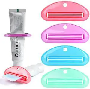 Toothpaste Tube Squeezer Dispenser, 4 PCS Toothpaste Clips | Hanging Roller Squeezer Holder for Saving Toothpaste, Facial Cleanser Creams Paint Hair Gel, Glue Toothpaste Tube Squeezer Dispenser, 4 PCS Toothpaste Clips | Hanging Roller Squeezer Holder for Saving Toothpaste, Facial Cleanser Creams Paint Hair Gel, Glue