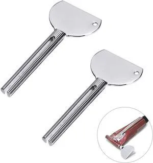 2 Pcs Stainless Steels Metal Tube Squeezer Keys Salon Manual Toothpaste Tube Squeezers, Aids Accessories (Silver) 2 Pcs Stainless Steels Metal Tube Squeezer Keys Salon Manual Toothpaste Tube Squeezers, Aids Accessories (Silver)