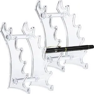 2 Pieces 6-slots Acrylic Pen Holder Stand Pen Display Stand, Clear | Vertical Transparent Plastic Organizer Rack for Fountain Pen Pencil Wand Nail Makeup Brush, Office School Home Supplies 2 Pieces 6-slots Acrylic Pen Holder Stand Pen Display Stand, Clear | Vertical Transparent Plastic Organizer Rack for Fountain Pen Pencil Wand Nail Makeup Brush, Office School Home Supplies
