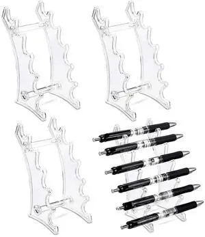 Set of 4 Acrylic Pen Display Stand 6 Slots Holder for Makeup Brush | Clear Acrylic Organizer Stands, Eyebrow Pencil Rack for Vendor Events, Office Desk Storage, Makeup Brush Display Set of 4 Acrylic Pen Display Stand 6 Slots Holder for Makeup Brush | Clear Acrylic Organizer Stands, Eyebrow Pencil Rack for Vendor Events, Office Desk Storage, Makeup Brush Display