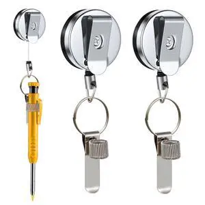 2 Pcs Heavy Duty Retractable Pull Pen Pencil Holder, 27.5 Inch Pen Lanyard Retractable with Belt Clip and Key Ring, Stretch Spring Pencil Holder for Carpenters, Construction Workers, Nurses, Waiters 2 Pcs Heavy Duty Retractable Pull Pen Pencil Holder, 27.5 Inch Pen Lanyard Retractable with Belt Clip and Key Ring, Stretch Spring Pencil Holder for Carpenters, Construction Workers, Nurses, Waiters