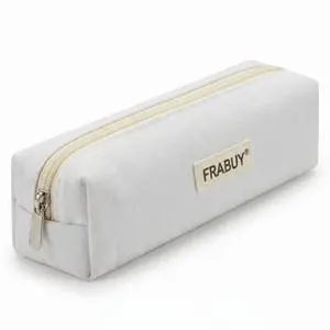 Canvas Pencil Case Pouch, Multipurpose Pen Bag Stationery White | Heavy-duty Canvas, Smooth Alloy Zipper, Cute Organizer for Girls and Boys, Ideal for Stationery, Cosmetics, Tech Gear Canvas Pencil Case Pouch, Multipurpose Pen Bag Stationery White | Heavy-duty Canvas, Smooth Alloy Zipper, Cute Organizer for Girls and Boys, Ideal for Stationery, Cosmetics, Tech Gear