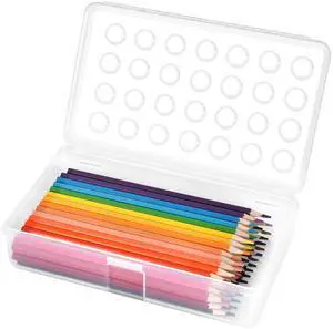Plastic Pencil Box, Large Pencil Case, Clear Pencil Boxes | with Snap-tight Lid, Hard Crayon Box Storage Marker Organizer Containers for Boys Girls Adults School Office Supplies (Clear) Plastic Pencil Box, Large Pencil Case, Clear Pencil Boxes | with Snap-tight Lid, Hard Crayon Box Storage Marker Organizer Containers for Boys Girls Adults School Office Supplies (Clear)