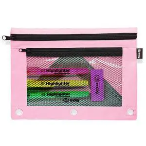 Pink Pencil Pouch For 3 Ring Binder, Zippered Binder Pencil Pouches, 3 Ring Pencil Pouch for Binder, Pencil Case for Binder, Large Pencil Bags for School, Home, and Office Pink Pencil Pouch For 3 Ring Binder, Zippered Binder Pencil Pouches, 3 Ring Pencil Pouch for Binder, Pencil Case for Binder, Large Pencil Bags for School, Home, and Office