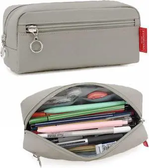 Big Capacity Pencil Pen Case Office Large Storage Simple Stationery Bag Pouch Holder Box Organizer for Adults (Grey) Big Capacity Pencil Pen Case Office Large Storage Simple Stationery Bag Pouch Holder Box Organizer for Adults (Grey)