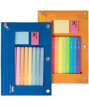 Pencil Pouch for 3 Ring Binder, 2 Pack, 10"x6.75", Smooth Zipper | Clear Window, Large Capacity Pencil Case with 3 Reinforced Grommets for School, Office, Supplies Storage Pencil Pouch for 3 Ring Binder, 2 Pack, 10"x6.75", Smooth Zipper | Clear Window, Large Capacity Pencil Case with 3 Reinforced Grommets for School, Office, Supplies Storage