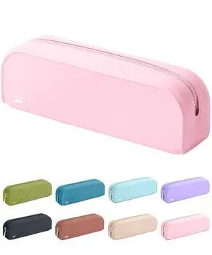 Silicone Pencil Case, Light Pink Pencil Pouch, Pencil Case Small | Multifunctional Pouch for Stationery, Cosmetics and Electrical Goods Storage Silicone Pencil Case, Light Pink Pencil Pouch, Pencil Case Small | Multifunctional Pouch for Stationery, Cosmetics and Electrical Goods Storage