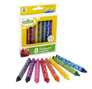 8 Count Washable Triangular Crayons for Toddlers and Kids, Will Not Roll, Assorted Colors, Great for Classrooms 8 Count Washable Triangular Crayons for Toddlers and Kids, Will Not Roll, Assorted Colors, Great for Classrooms