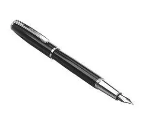 Refillable Fountain Pen with Smooth Writing, Medium Point, Black Metal Barrel, Black Ink, 2 Replacement Cartridges Refillable Fountain Pen with Smooth Writing, Medium Point, Black Metal Barrel, Black Ink, 2 Replacement Cartridges