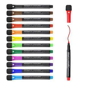 Dry Erase Markers Fine Tip 12 Colors Magnetic White Board Markers | 1-2mm Thin Whiteboard Pens with Eraser Cap Low Odor for School, Classroom, Office, Home, Teacher Must Haves Dry Erase Markers Fine Tip 12 Colors Magnetic White Board Markers | 1-2mm Thin Whiteboard Pens with Eraser Cap Low Odor for School, Classroom, Office, Home, Teacher Must Haves