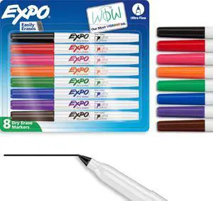 Dry Erase Markers, Low Odor Ink, Assorted Colors, Ultra Fine Tip, 8 Count - Whiteboard, Calendar, Organization, School Supplies Dry Erase Markers, Low Odor Ink, Assorted Colors, Ultra Fine Tip, 8 Count - Whiteboard, Calendar, Organization, School Supplies