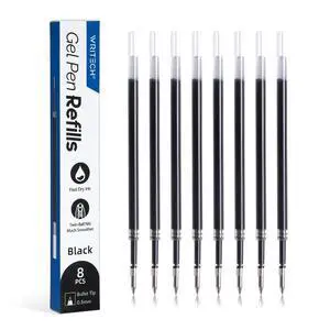 W-1154 Gel Pen Refills: 0.5mm Black Ink Twin-Ball Nib 8ct | Multi-Compatible Retractable Gel Pens Quick Dry Smooth No Smear for Writing Note Taking Teachers Office W-1154 Gel Pen Refills: 0.5mm Black Ink Twin-Ball Nib 8ct | Multi-Compatible Retractable Gel Pens Quick Dry Smooth No Smear for Writing Note Taking Teachers Office