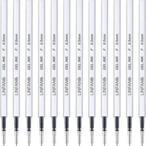 Black Gel Pens Refills 12 Pack 0.5mm Fine Point Gel Ink Pen Refills | Smooth Writing Retractable Quick Dry Ink Pens Refill for Journaling Writing School Office Supplies (12 Black) Black Gel Pens Refills 12 Pack 0.5mm Fine Point Gel Ink Pen Refills | Smooth Writing Retractable Quick Dry Ink Pens Refill for Journaling Writing School Office Supplies (12 Black)