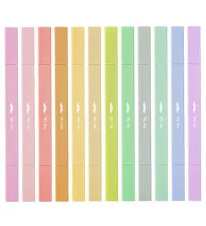 Dual Tip Aesthetic Highlighters, 12 pcs, Chisel & Fine Tip | Cute Highlighters Assorted Colors for Journaling, Highlighting, Underlining, Fast Dry, Back to School Supplies Dual Tip Aesthetic Highlighters, 12 pcs, Chisel & Fine Tip | Cute Highlighters Assorted Colors for Journaling, Highlighting, Underlining, Fast Dry, Back to School Supplies