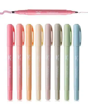 Dual Tip Highlighters, 8 Pack, Fine & Chisel | Cute Highlighters Assorted Colors, Dual Tip Markers Dual Tip Highlighters, 8 Pack, Fine & Chisel | Cute Highlighters Assorted Colors, Dual Tip Markers