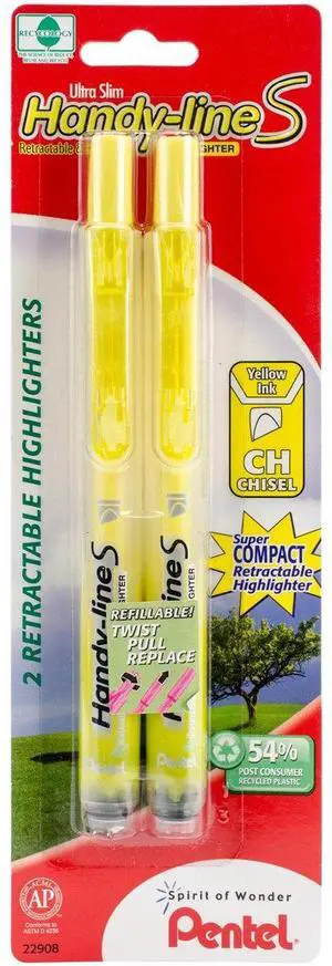 Handy-Line S Retractable Highlighter, Chisel Tip, Yellow Ink, 2/ Pack (SXS15BP2G) Handy-Line S Retractable Highlighter, Chisel Tip, Yellow Ink, 2/ Pack (SXS15BP2G)