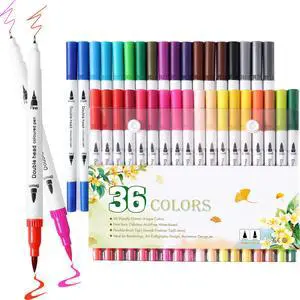 36 Art Markers for Adult Coloring Books, Art Supplies, DualTip | Fine & Watercolor Brush Pens for Lettering Drawing Journaling Calligraphy, Back-to-School Gifts for Teens Girls 36 Art Markers for Adult Coloring Books, Art Supplies, DualTip | Fine & Watercolor Brush Pens for Lettering Drawing Journaling Calligraphy, Back-to-School Gifts for Teens Girls