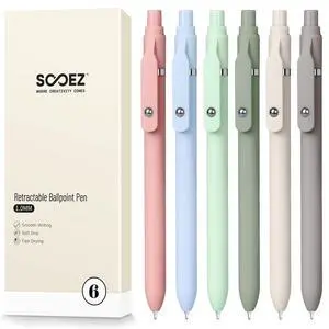 6 Pack Ballpoint Pen, Retractable Black Pen ballpoint Smooth Writing | Comfort Grip Fidge Pen for Journaling, Cute Office and School Supplies Bulk Pens, 1.0mm Medium Point Black ink 6 Pack Ballpoint Pen, Retractable Black Pen ballpoint Smooth Writing | Comfort Grip Fidge Pen for Journaling, Cute Office and School Supplies Bulk Pens, 1.0mm Medium Point Black ink
