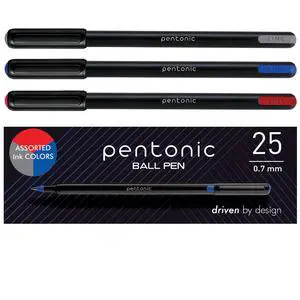 Ballpoint Pens, 25 Count, Black, Red & Blue Colored Ink, 0.7 mm Fine Point, Smooth Writing For Journaling & Note Taking (PEN12126) Ballpoint Pens, 25 Count, Black, Red & Blue Colored Ink, 0.7 mm Fine Point, Smooth Writing For Journaling & Note Taking (PEN12126)