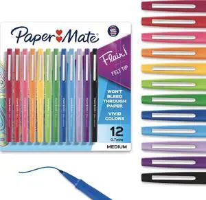 Flair Felt Tip Pens, Medium Point (0.7mm), 12 Count - For Arts & Crafts, Note-Taking, Journaling, School Supplies for Teachers & Students Flair Felt Tip Pens, Medium Point (0.7mm), 12 Count - For Arts & Crafts, Note-Taking, Journaling, School Supplies for Teachers & Students