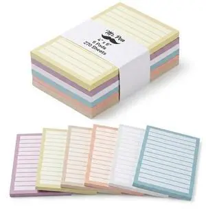 Lined Sticky Notes, 4" x 6", 6 Pads, 270 Sheets, Sticky Notes with Lines, Ruled Post Stickies, Memo Pads, Self-Stick Note Pad for Office, School, Home, Study & Organization Lined Sticky Notes, 4" x 6", 6 Pads, 270 Sheets, Sticky Notes with Lines, Ruled Post Stickies, Memo Pads, Self-Stick Note Pad for Office, School, Home, Study & Organization
