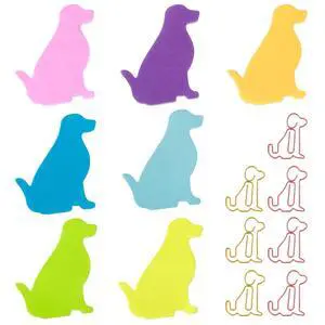 Dog Sticky Notes with Paper Clips, 210 Sheets Cartoon Animal Self-Stick Notes Index Tabs Cute Dog Shape Memo Pads Index Tab for Reminders Office School and Home(7 Color) Dog Sticky Notes with Paper Clips, 210 Sheets Cartoon Animal Self-Stick Notes Index Tabs Cute Dog Shape Memo Pads Index Tab for Reminders Office School and Home(7 Color)