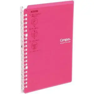 Smart Ring Binder, B5 Pink Binder Notebook, Up to 25 Filler Papers | Campus Refillable Notebook 26 Holes with 10 Extra Loose-Leaf Paper in 6mm Dot Ruled Japanese Slim Binder for Work & Study Smart Ring Binder, B5 Pink Binder Notebook, Up to 25 Filler Papers | Campus Refillable Notebook 26 Holes with 10 Extra Loose-Leaf Paper in 6mm Dot Ruled Japanese Slim Binder for Work & Study