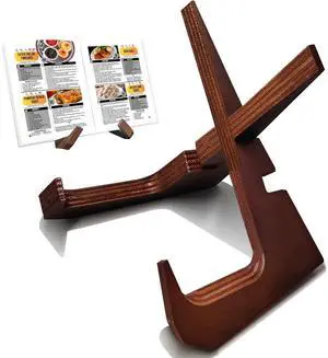 Cookbook Stand for Kitchen Counter Holds 600-Page Books | Elegant Rustic Wooden Cook Book Stands for Display of Recipes & Tablets | Adjustable & Detachable Cookbook Holder Stand for Home Chefs Cookbook Stand for Kitchen Counter Holds 600-Page Books | Elegant Rustic Wooden Cook Book Stands for Display of Recipes & Tablets | Adjustable & Detachable Cookbook Holder Stand for Home Chefs