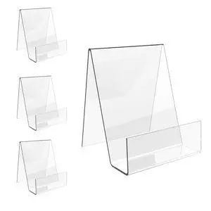 Acrylic Book Stand with Ledge,4PC 4 Inch Clear Acrylic Display Easel Transparent Display Stand Holder Tablet Holder for Displaying Books,Magazine,Plate,Pictures,Artworks, CDs Acrylic Book Stand with Ledge,4PC 4 Inch Clear Acrylic Display Easel Transparent Display Stand Holder Tablet Holder for Displaying Books,Magazine,Plate,Pictures,Artworks, CDs