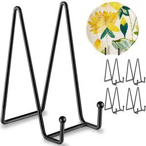 5 Pack 6 Inch Plate Stands for Display, Plate Holder Display Stand | Metal Frame holder stand for Book, Picture, Decorative Plate, Small Easel,Photo and Platter, Tabletop Art (Black) 5 Pack 6 Inch Plate Stands for Display, Plate Holder Display Stand | Metal Frame holder stand for Book, Picture, Decorative Plate, Small Easel,Photo and Platter, Tabletop Art (Black)