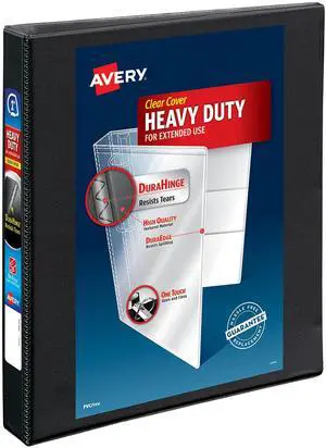 Heavy-Duty View 3 Ring Binder, 1" Slant Rings, 1 Black Binder | For Heavy School, Home and Office Use, DuraHinge Tear-Resistant Spine, DuraEdge Split-Resistant Sides Heavy-Duty View 3 Ring Binder, 1" Slant Rings, 1 Black Binder | For Heavy School, Home and Office Use, DuraHinge Tear-Resistant Spine, DuraEdge Split-Resistant Sides